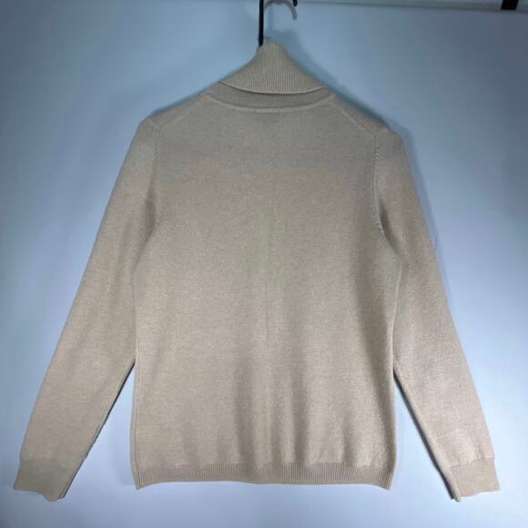 Talbot's 100% Pure Soft Cashmere Beige Turtleneck Pullover Sweater, Size: Medium - Picture 2 of 7